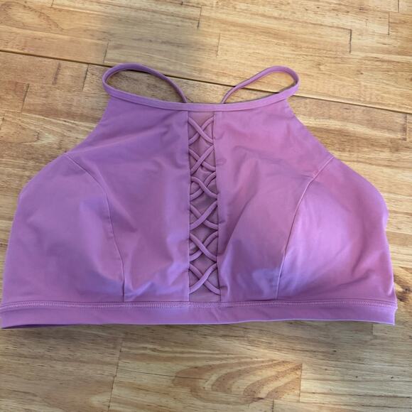 Lululemon Shoreline Cherry Tint Mauve Padded Bikini Top Size 8 - Picture 3 of 5